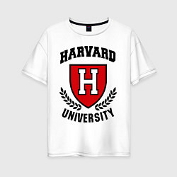 Футболка оверсайз женская Harvard University, цвет: белый