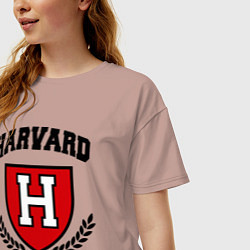 Футболка оверсайз женская Harvard University, цвет: пыльно-розовый — фото 2