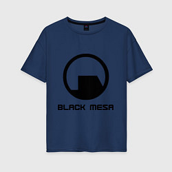 Футболка оверсайз женская Black Mesa: Logo, цвет: тёмно-синий