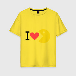 Футболка оверсайз женская I love Packman, цвет: желтый