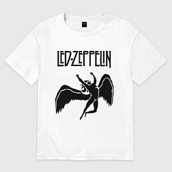 Футболка оверсайз женская Led Zeppelin Swan, цвет: белый