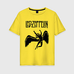 Футболка оверсайз женская Led Zeppelin Swan, цвет: желтый