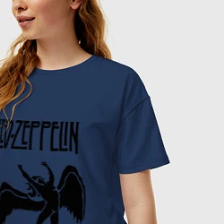 Футболка оверсайз женская Led Zeppelin Swan, цвет: тёмно-синий — фото 2