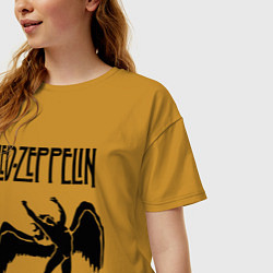 Футболка оверсайз женская Led Zeppelin Swan, цвет: горчичный — фото 2