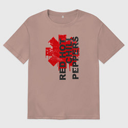 Футболка оверсайз женская Red Hot Chili Peppers, цвет: пыльно-розовый