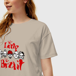Футболка оверсайз женская Limp Bizkit Faces, цвет: миндальный — фото 2