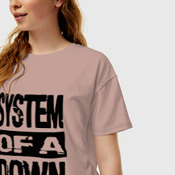 Футболка оверсайз женская System Of A Down, цвет: пыльно-розовый — фото 2