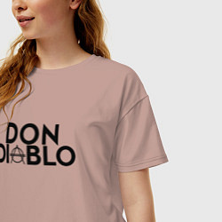 Футболка оверсайз женская Don Diablo, цвет: пыльно-розовый — фото 2