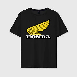 Футболка оверсайз женская Honda, цвет: черный
