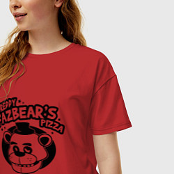Футболка оверсайз женская Freddy Fazbear's Pizza, цвет: красный — фото 2