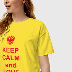 Футболка оверсайз женская Keep Calm & Love Russia, цвет: желтый — фото 2