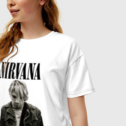 Футболка оверсайз женская Kurt Cobain: Young, цвет: белый — фото 2