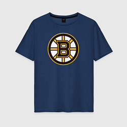 Футболка оверсайз женская Boston Bruins, цвет: тёмно-синий