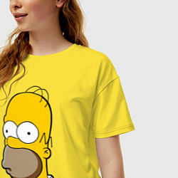 Футболка оверсайз женская Sad Homer, цвет: желтый — фото 2