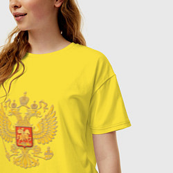 Футболка оверсайз женская Герб России: золото, цвет: желтый — фото 2