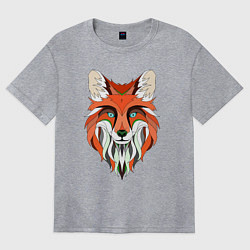 Футболка оверсайз женская Дизайнерская лиса, цвет: меланж
