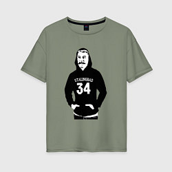 Футболка оверсайз женская Stalingrad 34, цвет: авокадо