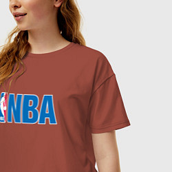 Футболка оверсайз женская NBA, цвет: кирпичный — фото 2