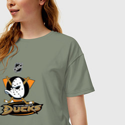 Футболка оверсайз женская NHL: Anaheim Ducks, цвет: авокадо — фото 2