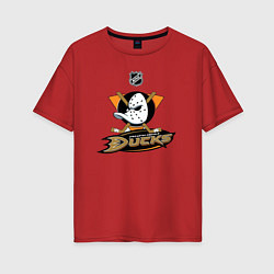 Футболка оверсайз женская NHL: Anaheim Ducks, цвет: красный