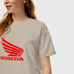 Футболка оверсайз женская Honda Red, цвет: миндальный — фото 2