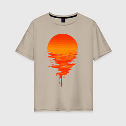 Футболка оверсайз женская Sunset, цвет: миндальный