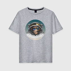 Футболка оверсайз женская Космонавт 6.6, цвет: меланж