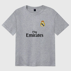 Футболка оверсайз женская Real Madrid: Fly Emirates, цвет: меланж