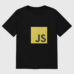 Футболка оверсайз женская JS return true; (black), цвет: черный