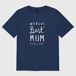 Футболка оверсайз женская World's best mum, цвет: тёмно-синий