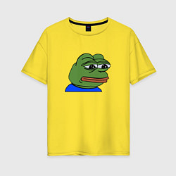 Футболка оверсайз женская Sad frog, цвет: желтый