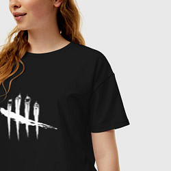 Футболка оверсайз женская Dead by Daylight White Logo, цвет: черный — фото 2