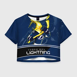 Футболка 3D укороченная женская Bay Lightning, цвет: 3D-принт