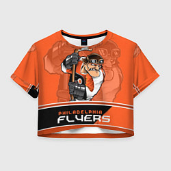 Футболка 3D укороченная женская Philadelphia Flyers, цвет: 3D-принт