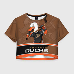 Футболка 3D укороченная женская Anaheim Ducks, цвет: 3D-принт