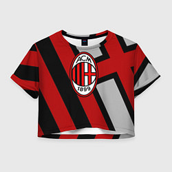 Футболка 3D укороченная женская Milan FC 1899, цвет: 3D-принт