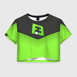 Футболка 3D укороченная женская FlipSid3 Uniform, цвет: 3D-принт