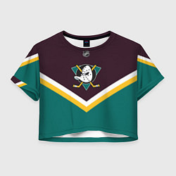 Футболка 3D укороченная женская NHL: Anaheim Ducks, цвет: 3D-принт