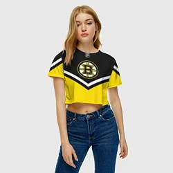 Футболка 3D укороченная женская NHL: Boston Bruins, цвет: 3D-принт — фото 2