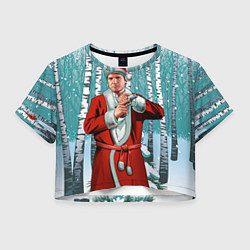 Футболка 3D укороченная женская Grand Happy New Year!, цвет: 3D-принт