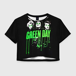 Футболка 3D укороченная женская Green Day: Acid eyes, цвет: 3D-принт