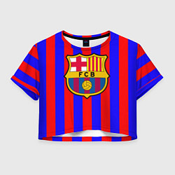 Футболка 3D укороченная женская Barca FCB Club, цвет: 3D-принт