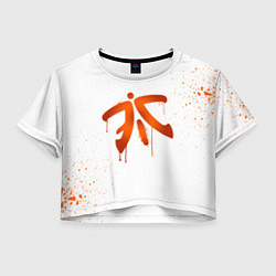 Футболка 3D укороченная женская Fnatic: White collection, цвет: 3D-принт