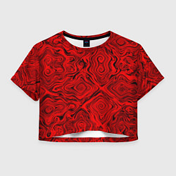 Футболка 3D укороченная женская Tie-Dye red, цвет: 3D-принт