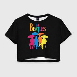 Футболка 3D укороченная женская The Beatles: Colour Rain, цвет: 3D-принт