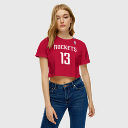 Футболка 3D укороченная женская Rockets: Houston 13, цвет: 3D-принт — фото 2