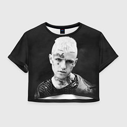 Футболка 3D укороченная женская Lil Peep: Black Edition, цвет: 3D-принт