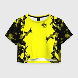 Футболка 3D укороченная женская FC Borussia Dortmund: Yellow Original, цвет: 3D-принт