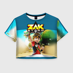 Футболка 3D укороченная женская Zak Storm, цвет: 3D-принт