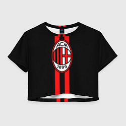 Футболка 3D укороченная женская AC Milan 1899, цвет: 3D-принт